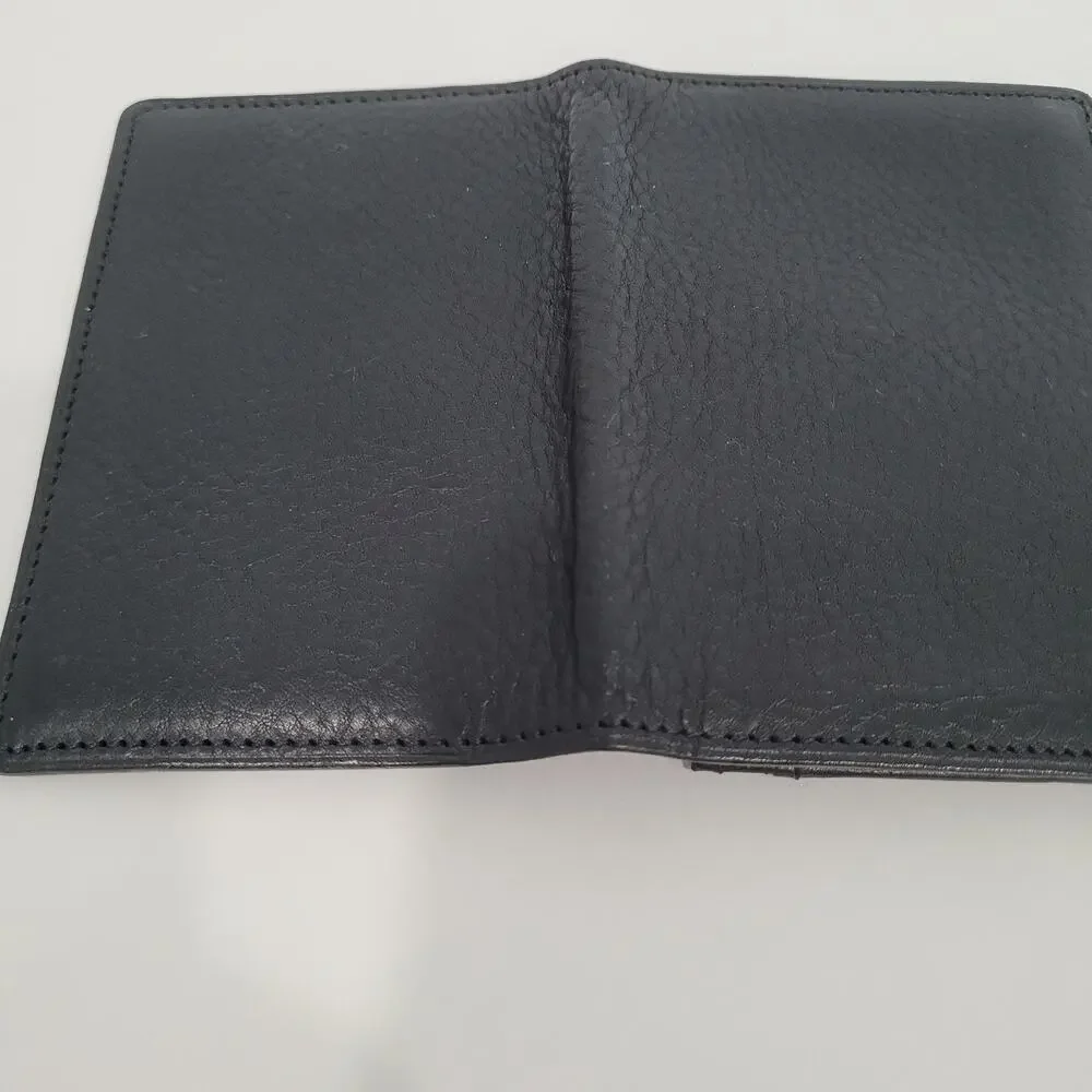 Cocomeister Designer Card Wallet Black Bifold Leather Folding Small Mini Quality